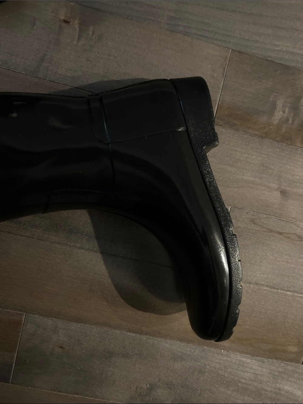 Hunter Black Gloss Tall Wellies with Logo - Picture 6 of 7